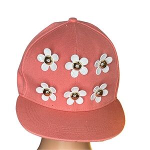 Claire's Pink Hat with White Flower Details